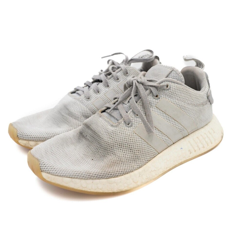 Adidas Mens Grey Sneakers Size 9 Lace-Up Running Gym Training Tennis